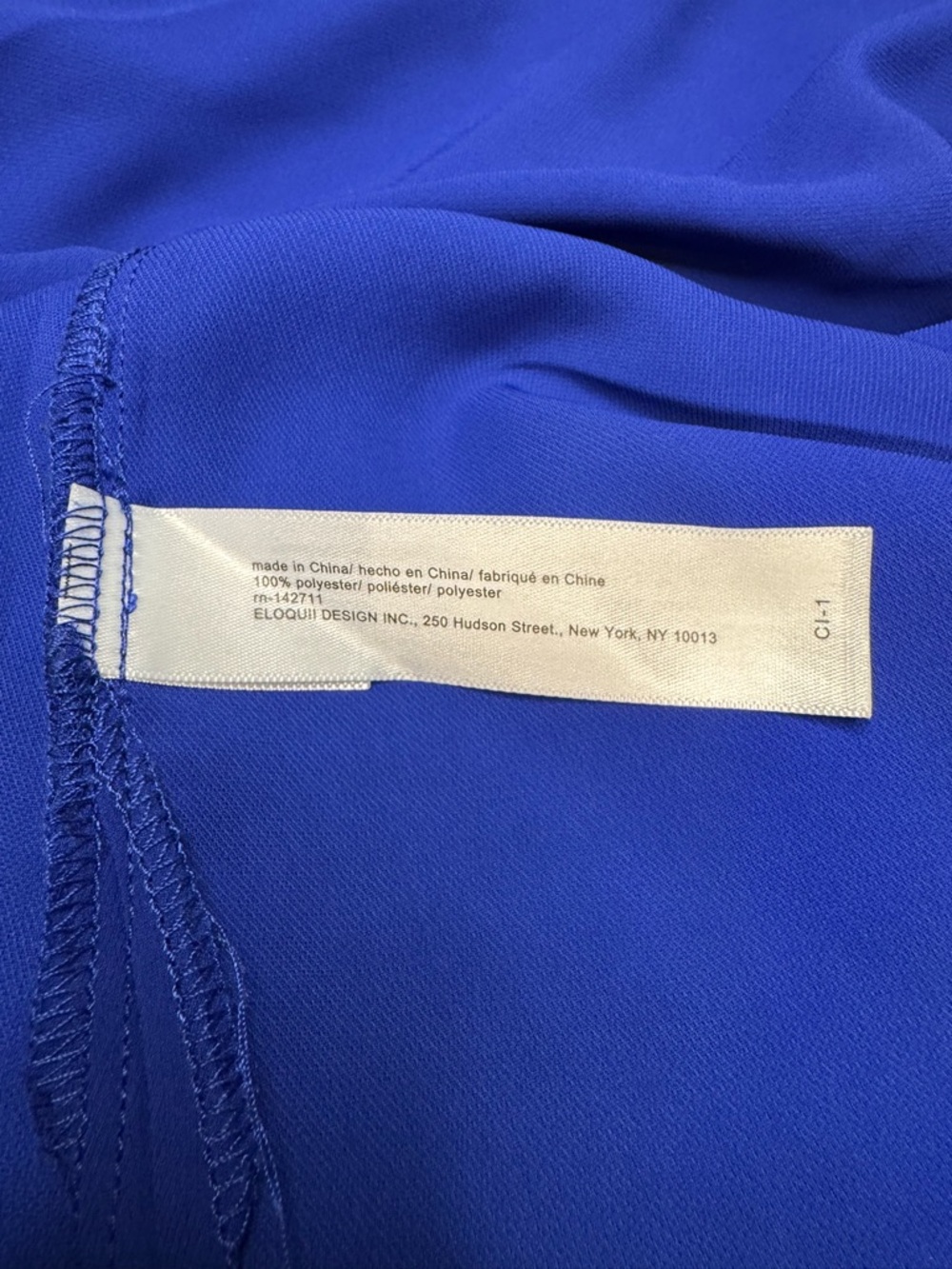 Eloquii Cobalt Tie-Neck Flutter Sleeve Blouse - Picture 6 of 8